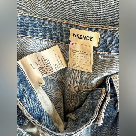 L’Agence Jones Ultra High Rise Stovepipe Cotton Denim Jeans Fontana Wash Size 28 - Picture 8 of 8